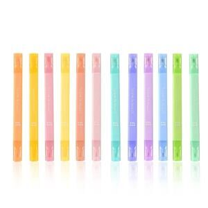 12pcs Aesthetic Bible Pastel Highlighters No Bleed MultiColor Cute Double Ended